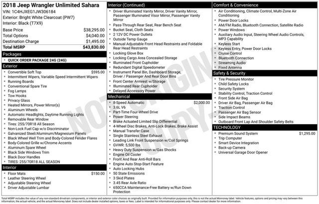 2018 Jeep Wrangler Unlimited Sahara