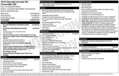 2019 Chevrolet Corvette ZR1 3ZR