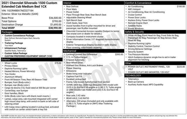 2021 Chevrolet Silverado 1500 2WD Double Cab 147" Custom