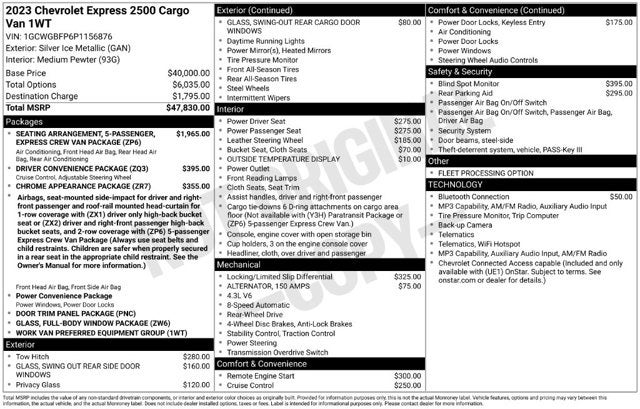 2023 Chevrolet Express Cargo Van Explorer Conversion