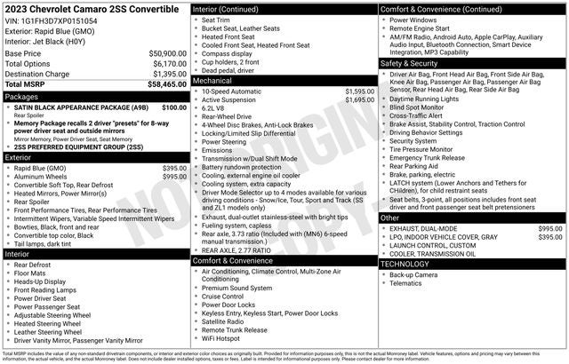 2023 Chevrolet Camaro SS 2SS