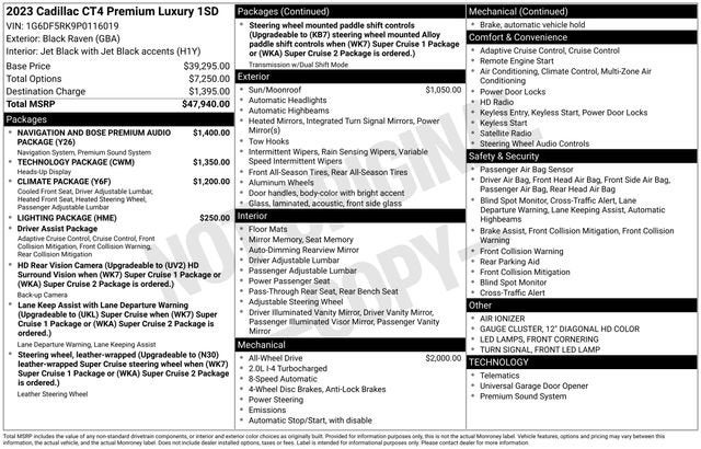 2023 Cadillac CT4 Premium Luxury