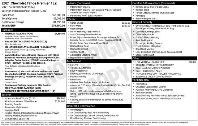 2021 Chevrolet Tahoe Premier
