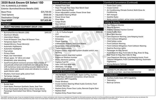 2020 Buick Encore GX Select