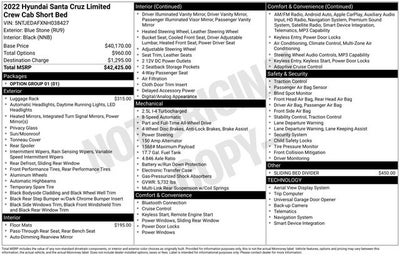2022 Hyundai Santa Cruz Limited
