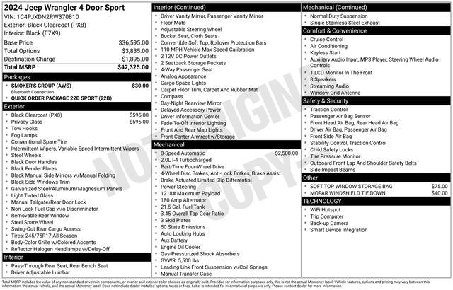 2024 Jeep Wrangler Sport
