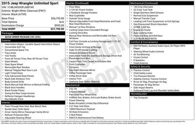 2015 Jeep Wrangler Unlimited Sport