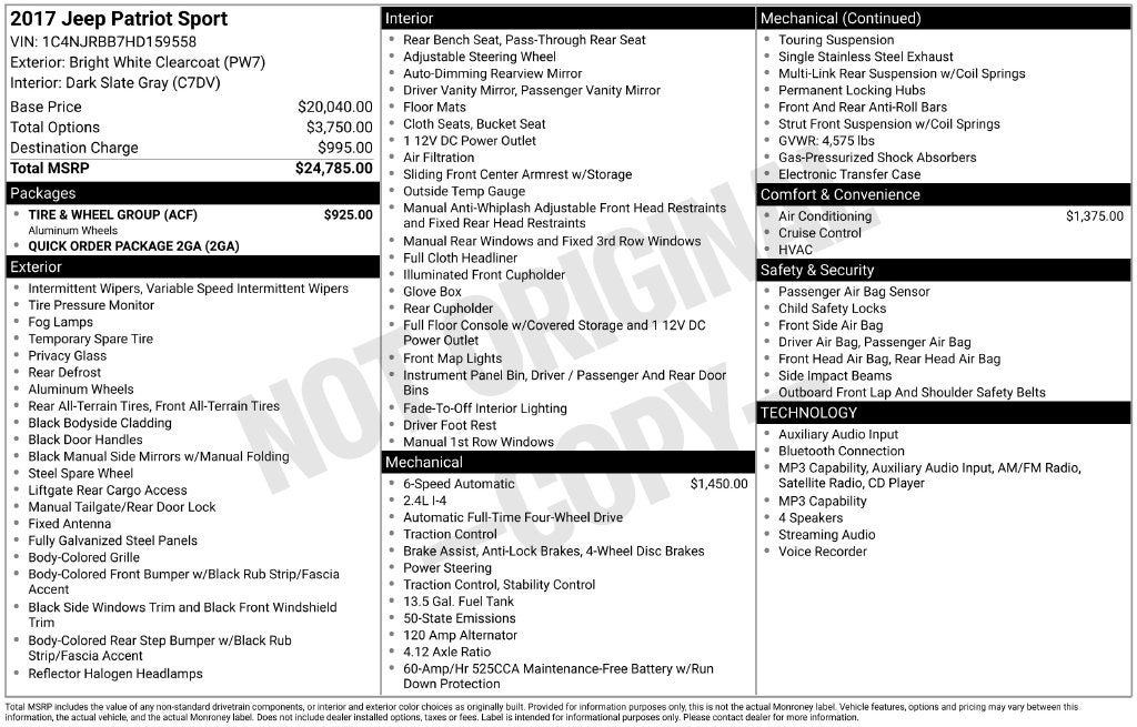 2017 Jeep Patriot Sport