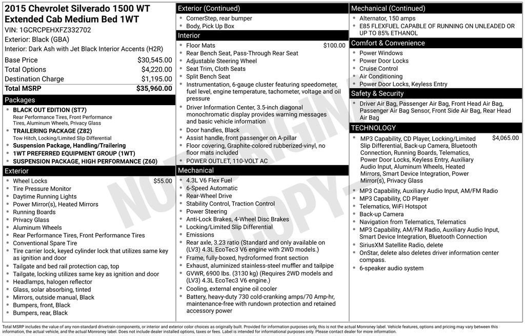 2015 Chevrolet Silverado 1500 Work Truck