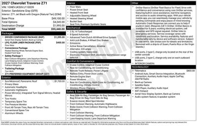 2027 Chevrolet Traverse Z71