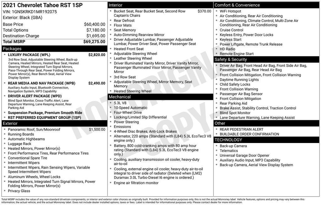 2021 Chevrolet Tahoe RST