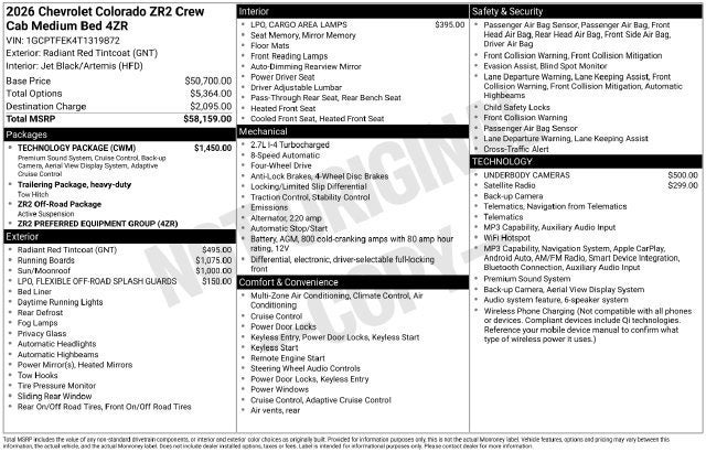 2026 Chevrolet Colorado ZR2