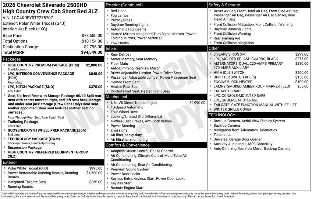 2026 Chevrolet Silverado 2500 HD High Country