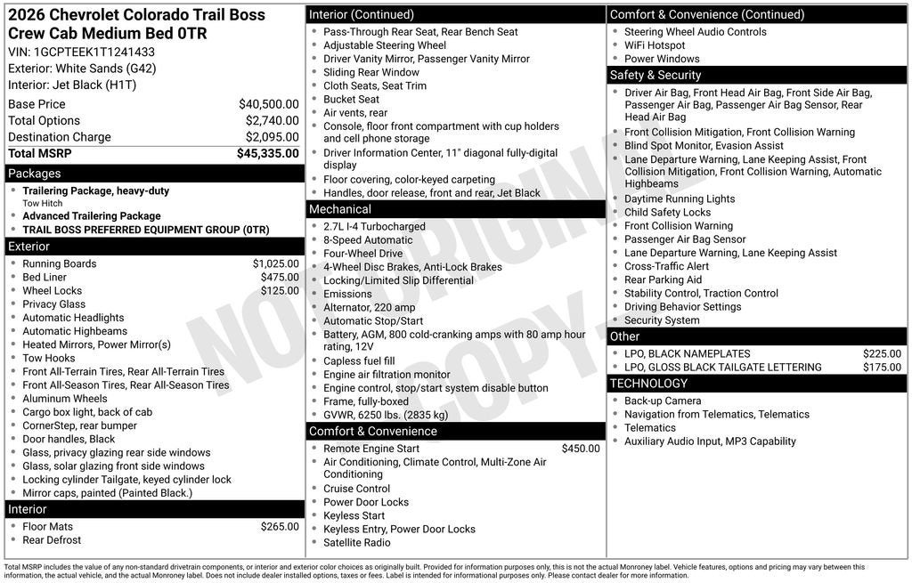 2026 Chevrolet Colorado Trail Boss