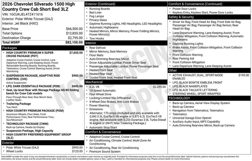 2026 Chevrolet Silverado 1500 High Country