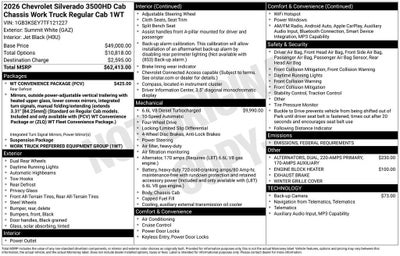 2026 Chevrolet Silverado 3500 HD Chassis Cab Work Truck