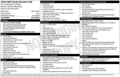 2026 GMC Terrain Elevation
