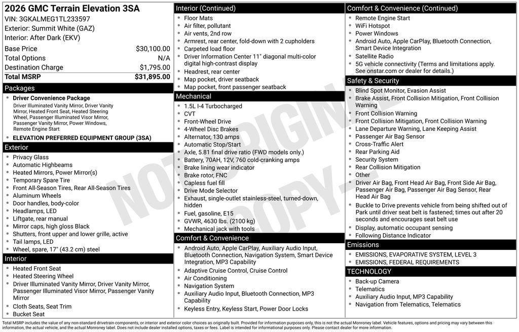 2026 GMC Terrain Elevation