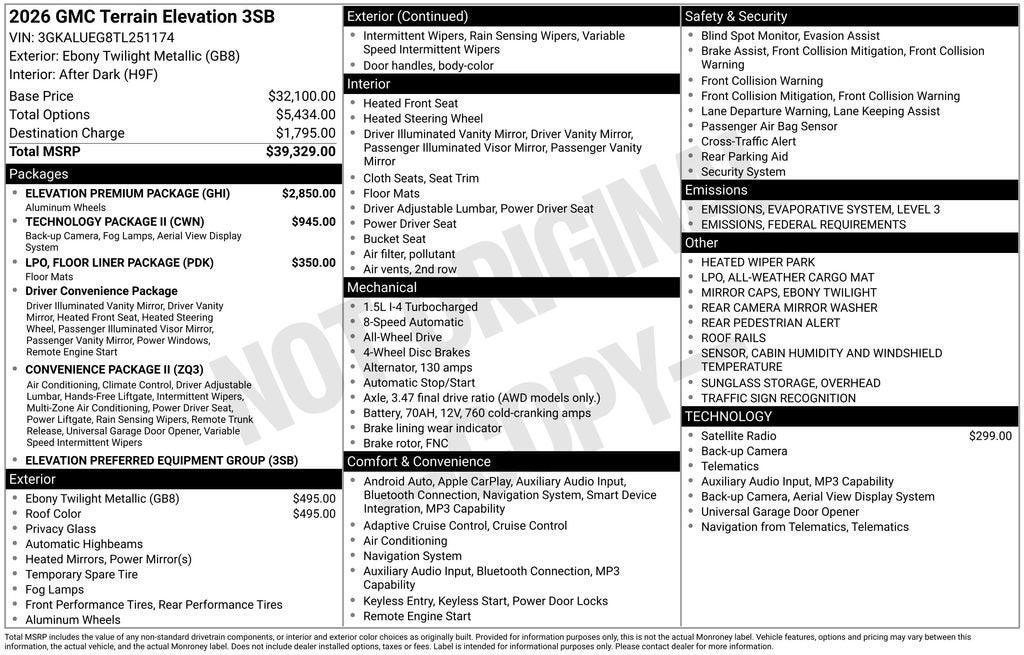 2026 GMC Terrain Elevation