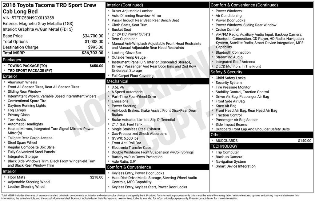 2016 Toyota Tacoma SR5
