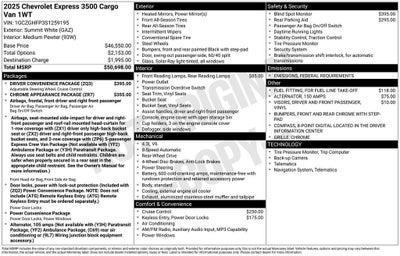 2025 Chevrolet Express Cargo 3500 WT