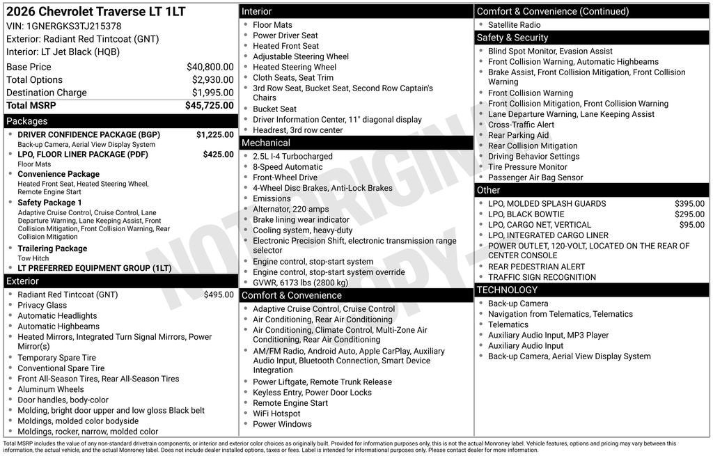 2026 Chevrolet Traverse LT
