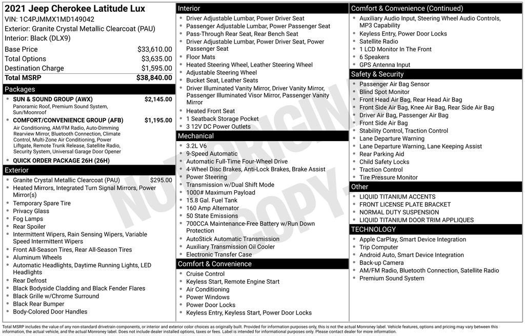 2021 Jeep Cherokee Latitude Lux