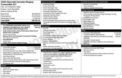 2020 Chevrolet Corvette Stingray 2LT
