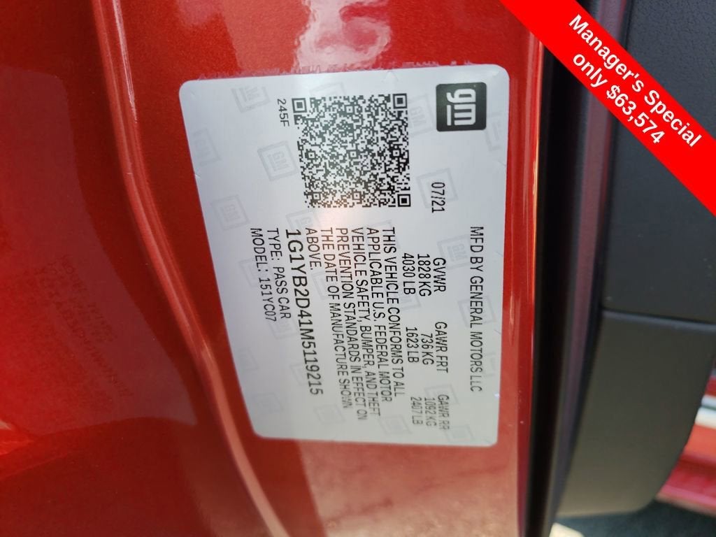 2021 Chevrolet Corvette Stingray 2LT