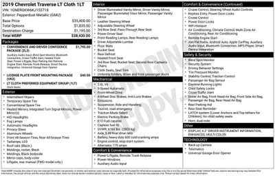 2019 Chevrolet Traverse LT Cloth