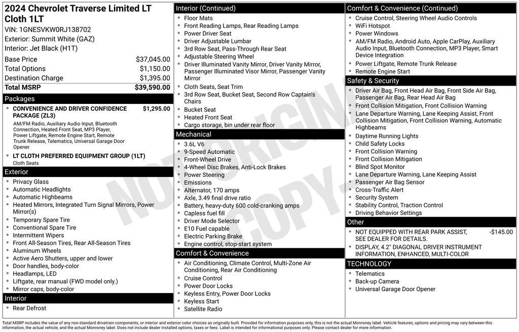 2024 Chevrolet Traverse Limited LT Cloth