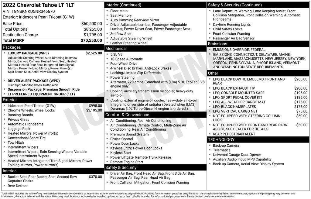 2022 Chevrolet Tahoe LT