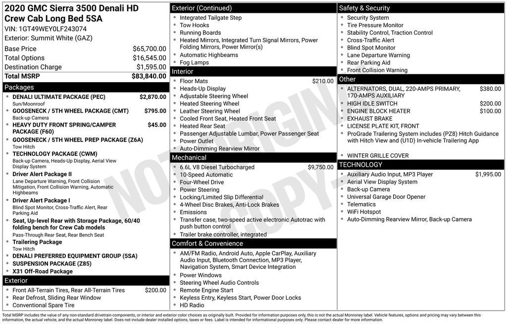 2020 GMC Sierra 3500 HD Denali