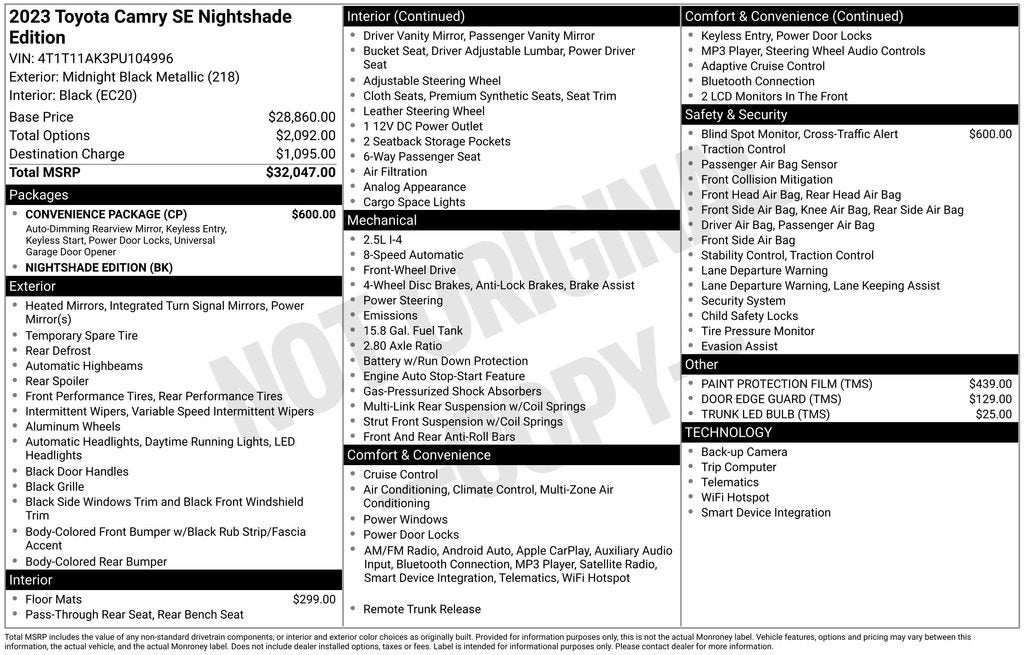 2023 Toyota Camry SE