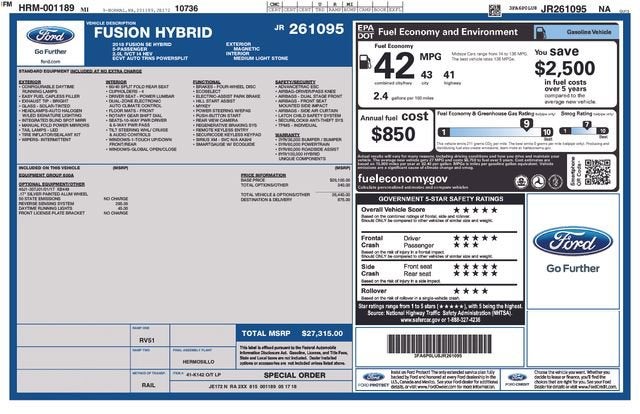 2018 Ford Fusion Hybrid SE