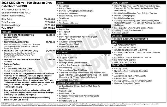 2026 GMC Sierra 1500 Elevation