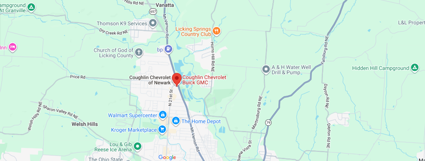 Coughlin Chevrolet Buick GMC Newark Map